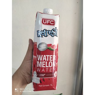 แพ็ค2กล่อง UFC Refresh 100% Watermelon Juice 1000 ML x 2 Packs, ยูเอฟซี รีเฟรช น้ำแตงโม 100%