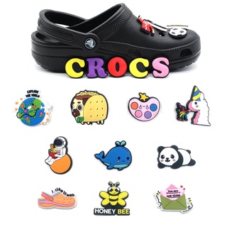 ใหม่ จี้รูปแพนด้าน่ารัก เรียบง่าย วัสดุ PVC สําหรับตกแต่งรองเท้าแตะ Crocs DIY