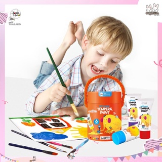 Washable Tempera Paint 6 Colors Set ปลอดสารพิษ ไร้กลิ่นฉุน ล้างออกง่าย