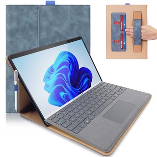 เคสหนัง Pu แบบนิ่ม พร้อมช่องใส่บัตร ตั้งได้ สําหรับ Microsoft Surface Pro 8 SurfacePro8