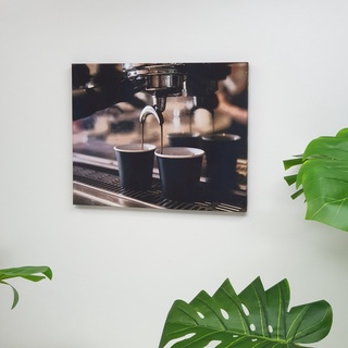 รูปภาพพิมพ์ผ้าใบ Coffee Shop C5040-3 ขนาด 50x40ซม. (ก.xส.) NICE (ชงกาแฟจากเครื่อง)