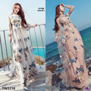 Maxi Dress แม็กซี่เดรสยาว ทรงหรู (5316)