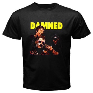 เสื้อยืดผ้าฝ้ายพิมพ์ลายขายดี ใหม่ THE DAMNED เสื้อยืดลําลอง แขนสั้น สีดํา สไตล์โกธิคพังก์ร็อค สําหรับผู้ชาย ไซซ์ S M L X