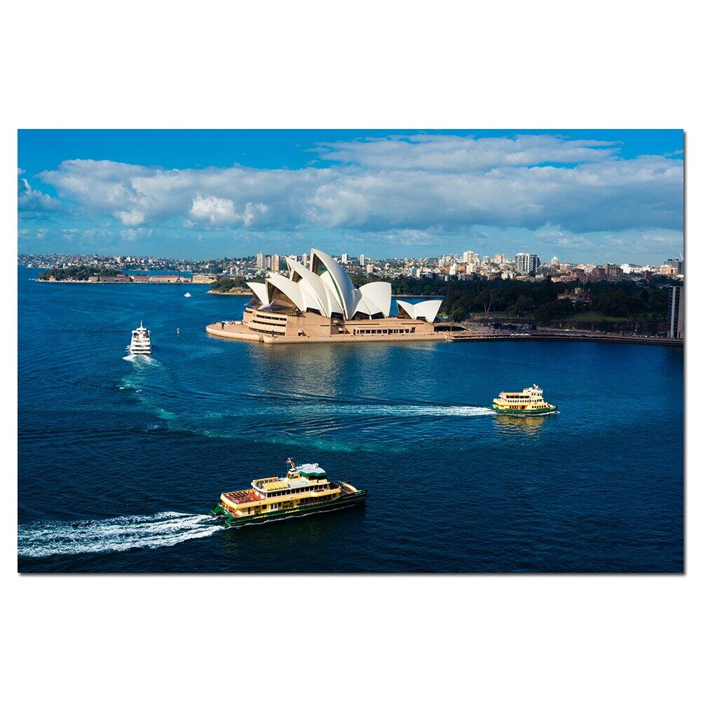 Sydney Opera House Cityscape วอลล์เปเปอร์ Wall Art โปสเตอร์ผ้าใบผ้าพิมพ์ภาพวาดสําหรับตกแต่งบ้านภาพ