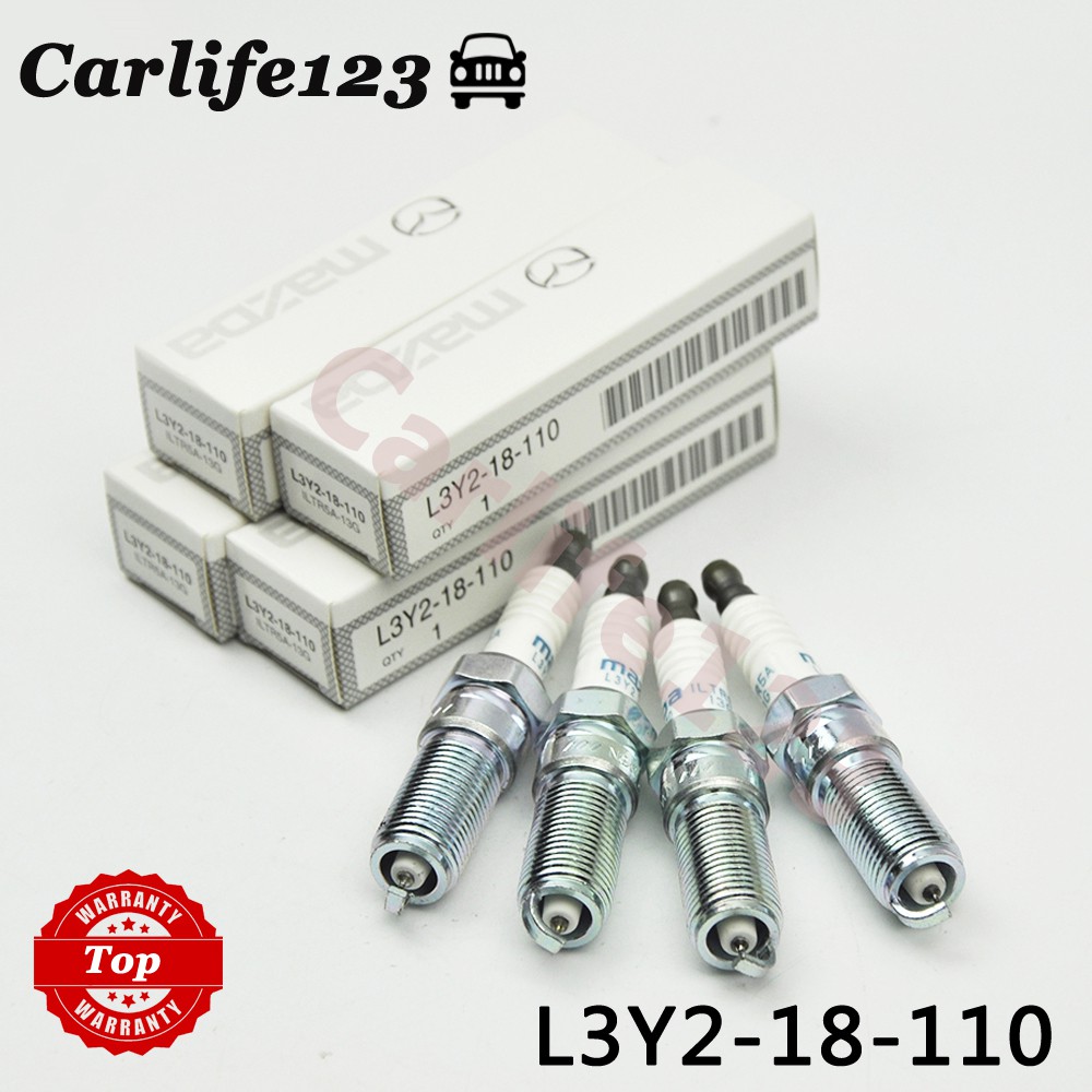 ชุด 4 ชิ้น Iridium L3Y2-18-110 ILTR5A-13G หัวเทียนสําหรับ Mazda 3 5 6 CX-7 Ford Lincoln