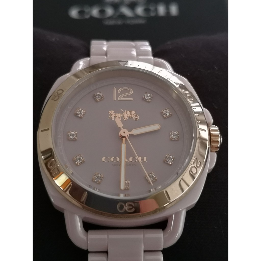 ใหม่!!พร้อมส่งในไทย!!นาฬิกาสตรีจากอเมริกาแท้COACH Woman's Tatum Light Ceramic Bracelet Watch 34mm