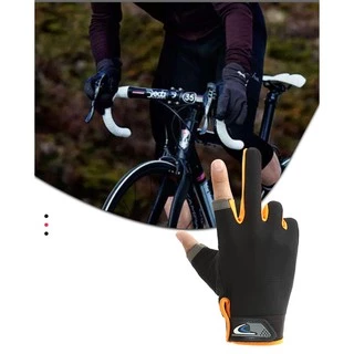 HIKING ถุงมือตกปลากลางแจ้ง รั่วสองนิ้วยืดหยุ่นสูงกันลื่นหน้าจอสัมผัสจัดส่งด่วนเขียนเอาถุงมือขี่จักรยาน