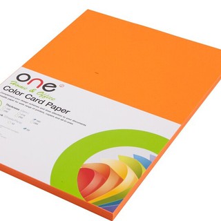 กระดาษการ์ดสี 24 160 แกรม สีส้มเข้ม แพ็ค 50 แผ่น ONE 24 color card 160 gram, dark orange, pack of 50 sheets, ONE