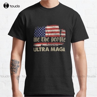 เสื้อยืดโอเวอร์ไซส์เสื้อยืดคอกลม พิมพ์ลาย Ultra Maga Proud Ultra-Maga สไตล์คลาสสิก สําหรับผู้ชาย 2024S-3XL