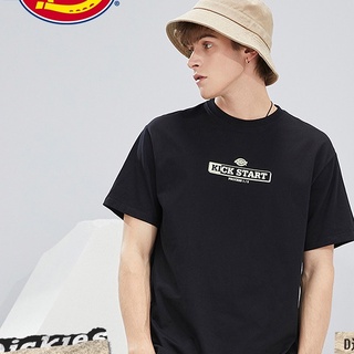 เสื้อยืดแขนสั้น ผ้าฝ้ายแท้ พิมพ์ลาย Dickies สวมใส่สบาย แบบเรียบง่าย เหมาะกับฤดูใบไม้ผลิ และฤดูร้อน สําหรับผู้ชาย