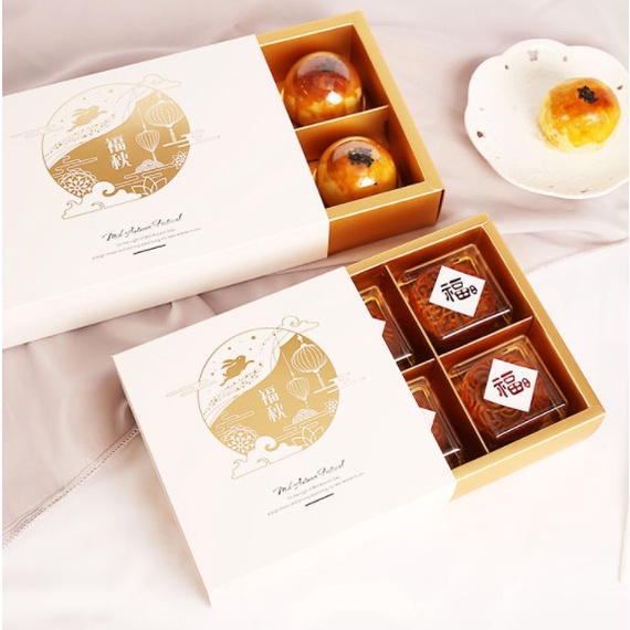 กล่องขนม 4ช่อง 6 ช่อง ขนมไหว้พระจันทร์ กล่องของขวัญ(MOON35)