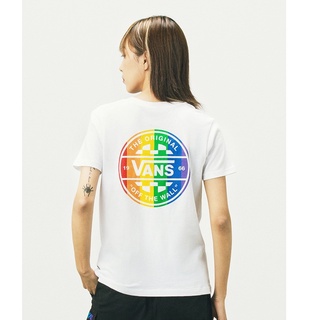 เสื้อยืดผ้าฝ้ายพิมพ์ลาย เสื้อยืดแขนสั้น พิมพ์ลาย Vans Fan Si White Rainbow สําหรับผู้ชาย และผู้หญิง