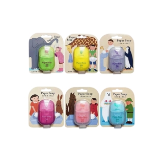 [เก็บโค้ดส่งฟรีหน้าร้าน]สบู่กระดาษ สบู่Paper Soap สบู่แผ่น ล้างมือ กำจัดแบคทีเรียได้ถึง 99.99 %แบบพกพา 1 กล่องมี 50 แผ่น