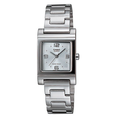 Casio นาฬิกาข้อมือผู้หญิง สายสแตนเลส สีเงิน/ขาว รุ่น LTP-1237D-7ADF
