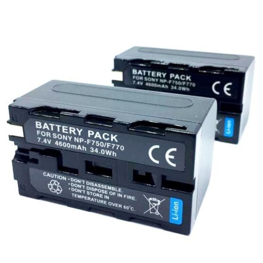แพ๊คคู่ (จำนวน 2 ก้อน) Battery NP-F750/F770 Sony Camcorder Battery รุ่น NP-F750/F770 (Black)