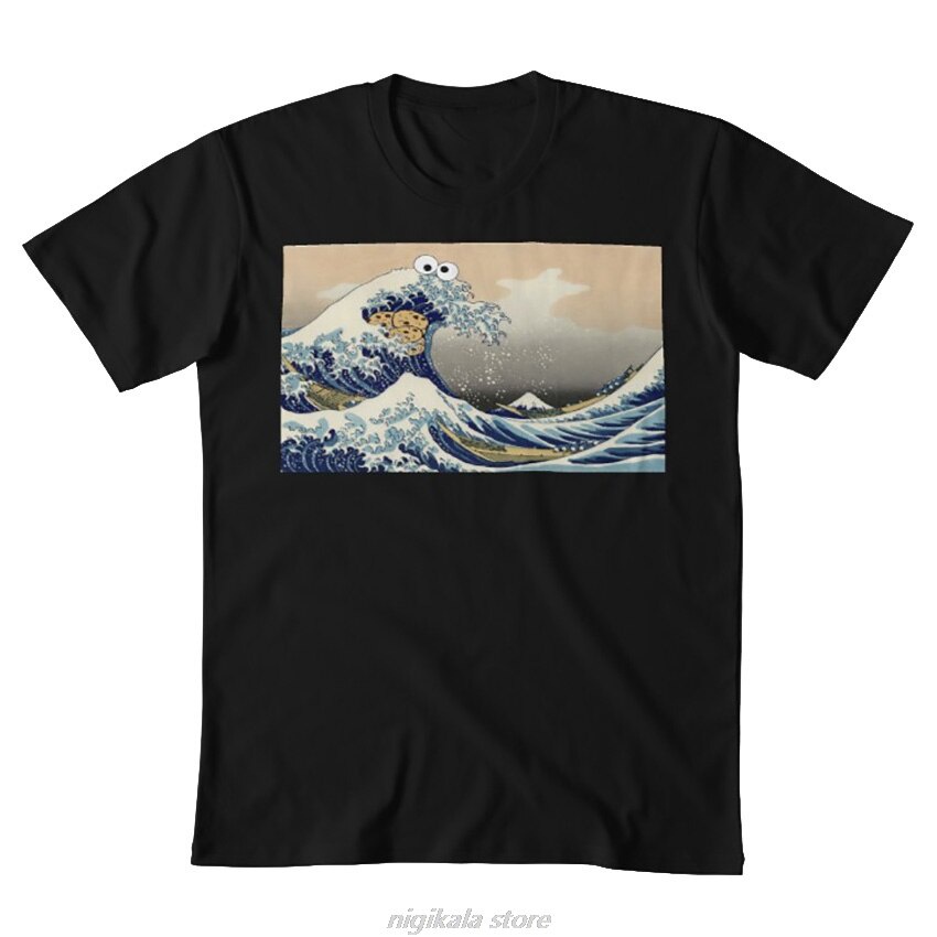 Cookie Monster Wave Japanese T shirt - Sea is for Cookie T shirt cookie monster wave good japan sea 