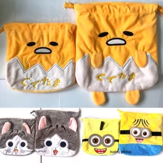 🎒กระเป๋าหูรูดลายการ์ตูน 6x6 นิ้ว “ไซท์เล็ก” ผ้านุ่ม คุณภาพเยี่ยม👍🏻