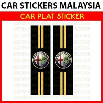 CSM Car Plat Sticker - Alfa Romeo plat kereta