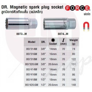 FORCE ลูกบล็อก ลูกบล็อค ลูกบล๊อก ลูกบ๊อกซ์หัวเทียนสั้น (แม่เหล็ก)