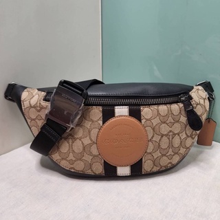 COACH 4119 WARREN BELT BAG IN SIGNATURE JACQUARD WITH STRIPE AND COACH PATCH