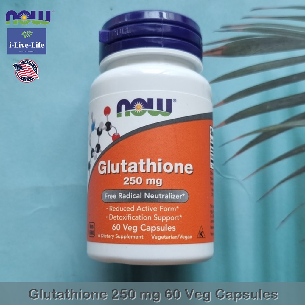 กลูตาไธโอน Glutathione 250 mg 60 Veg Capsules - Now Foods