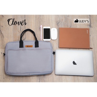 Clover กระเป๋าใส่โน๊ตบุ๊ค แม็คบุ๊ค สีเทาสายดำ