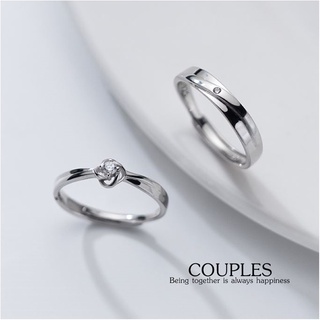 s925 Couples ring 11 แหวนคู่รักเงินแท้ กุหลาบ ประดับด้วย Cubic Zirconia (CZ) ปรับขนาดได้