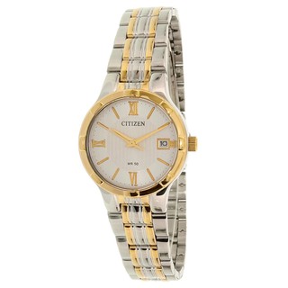 CITIZEN Womens Quartz Stainless Steel Date Watch รุ่น EU6024-59A - 2กษัตริย์ Silver/Gold White