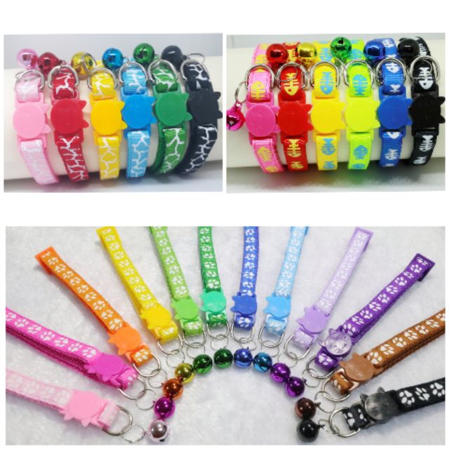 พร้อมส่ง 6 ลาย ปลอกคอลายปัก ปลอกคอนิรภัยลาย ปลอกคอแมว ปลอกคอแมวลายปัก