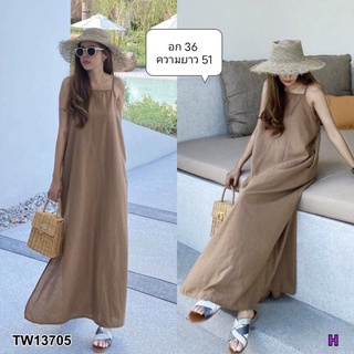 Maxi dress ผ้าลินิน ไซส์ M