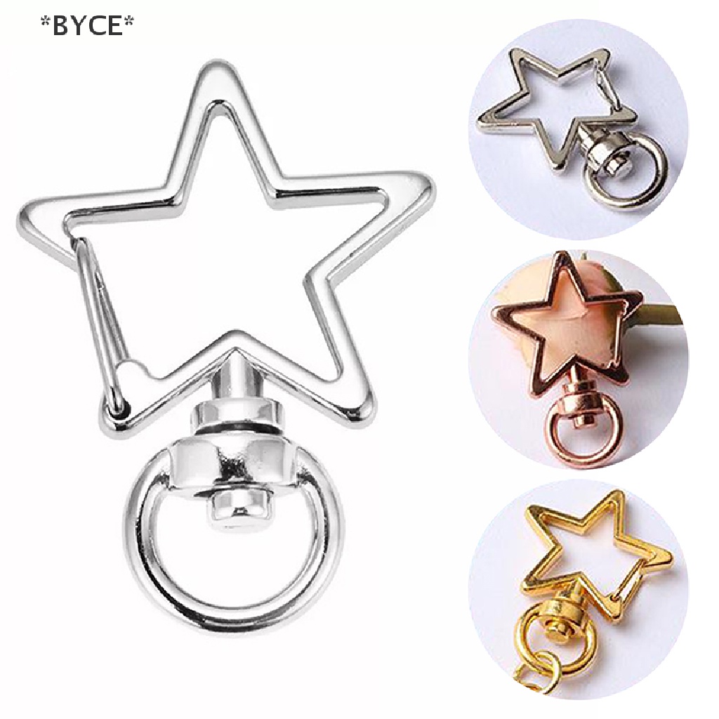 Byce> ใหม่ พวงกุญแจ ตะขอก้ามปู ดาวกลวง DIY อุปกรณ์เสริม 10 ชิ้น