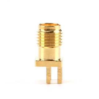 แจ็คเชื่อมต่อ SMA ตัวเมีย 10 ชิ้น สําหรับตัวเชื่อมต่อ RF PCB ชุบทอง ขอบบัดกรี 1.6 มม.