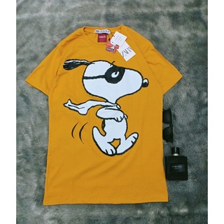 เสื้อยืด Zara PEANUTS SNOPPY &amp; LUCY WHITE สีเหลือง SERIES UNISEX ของแท้