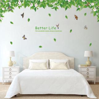 【Zooyoo】สติ๊กเกอร์ติดผนัง Super Green Leaf Plates wall stickers