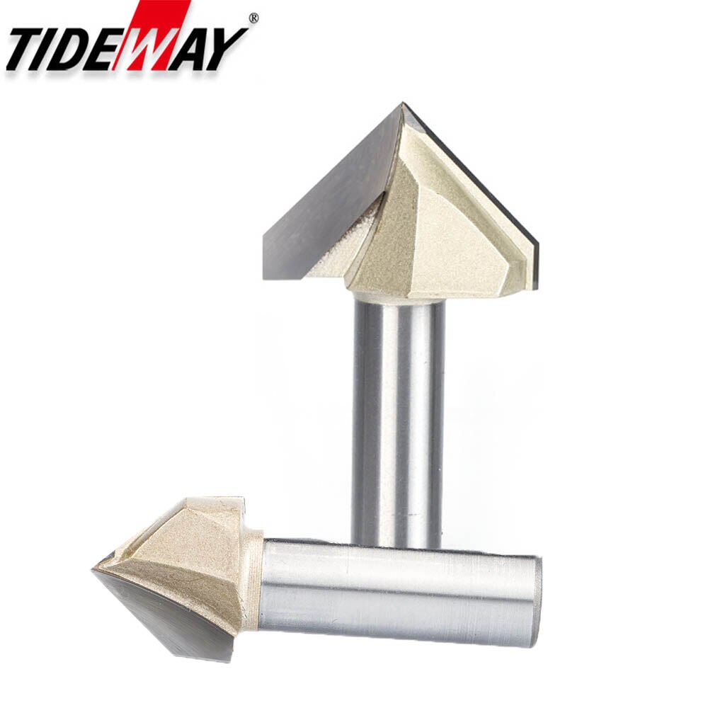Tideway ดอกสว่านเราเตอร์ คาร์ไบด์ CNC 90 องศา 1/4 นิ้ว สําหรับงานไม้ MDF