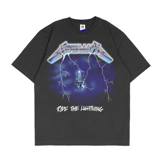 oversize T-shirt Gkb METALLICA metalica Shirt - RIDE THE LIGHTNING เสื้อยืดลําลอง สําหรับผู้ชาย ผู้หญิง แขนสั้น คอกลม พิ