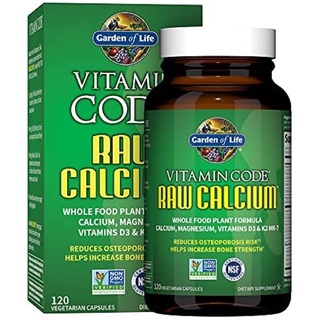 พร้อมส่ง🇺🇸Garden of Life Código de vitamina RAW CALCIO - 120 cápsulas