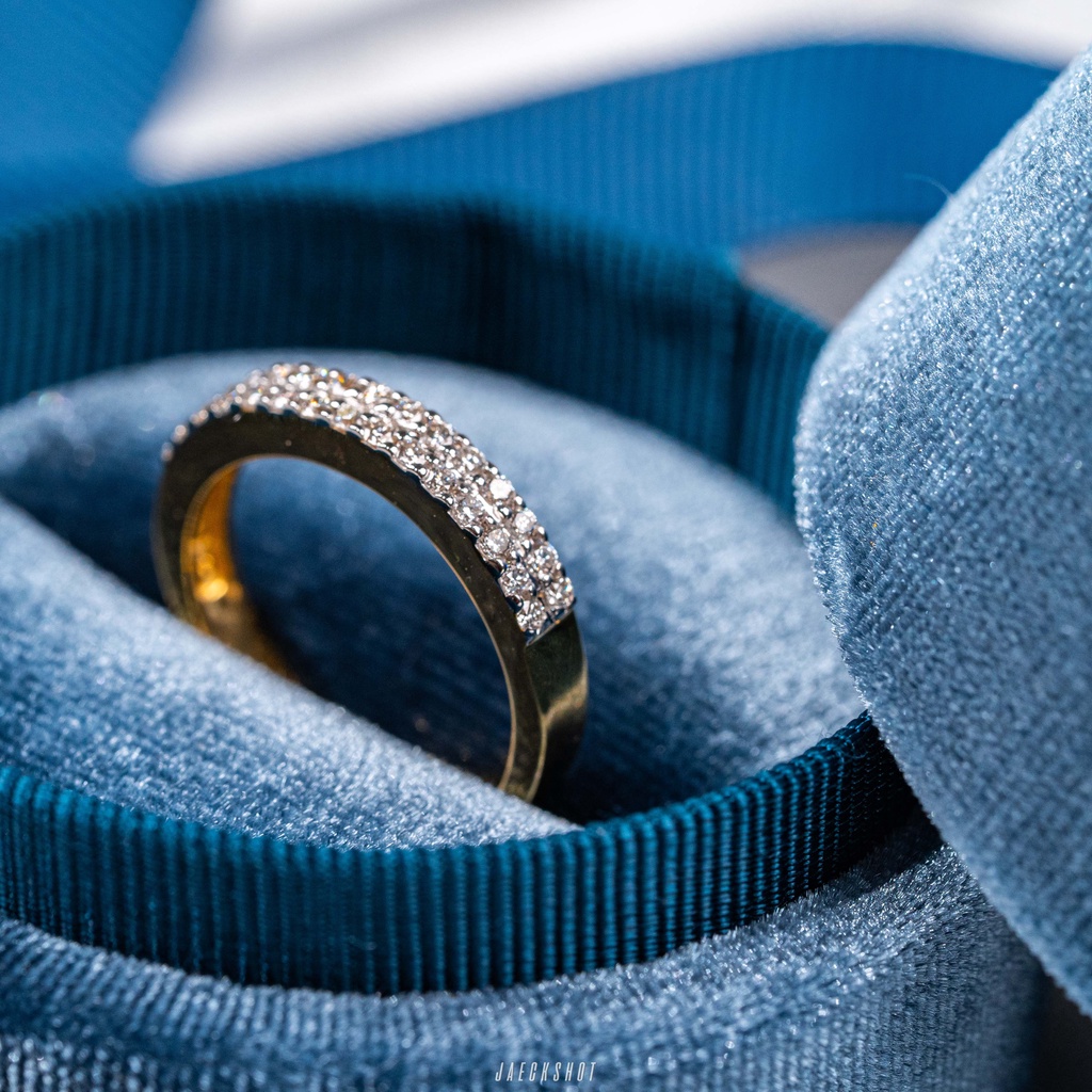 JB8 -  JB Jewelry แหวนเพชรแท้เบลเยี่ยม 9K , 18K ทอง 90 พร้อมใบเซอร์จากสถาบันอัญมณีรับรอง  เพชรแท้เบลเยี่ยมคัท น้ำ99