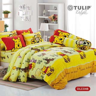 Tulip รุ่น Delight หมีพูห์ Pooh ชุดเครื่องนอน ผ้าปูที่นอน ผ้าห่มนวม ลาย DLC048 ลิขสิทธิ์แท้ Disney