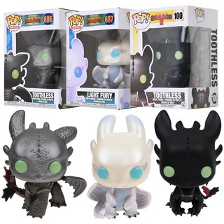 Funko POP! ฟิกเกอร์ How to Train Your Dragon Toothless 2/3 Light Fury PVC ของเล่นสําหรับเด็ก