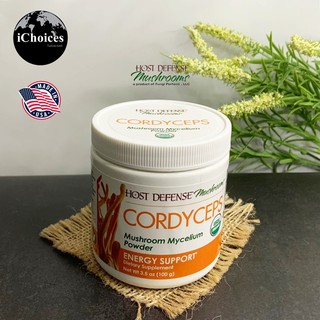 ผงไมซีเลียมจากถั่งเช่า Host Defense® Cordyceps Mushroom Mycelium Powder Energy Supports 100g