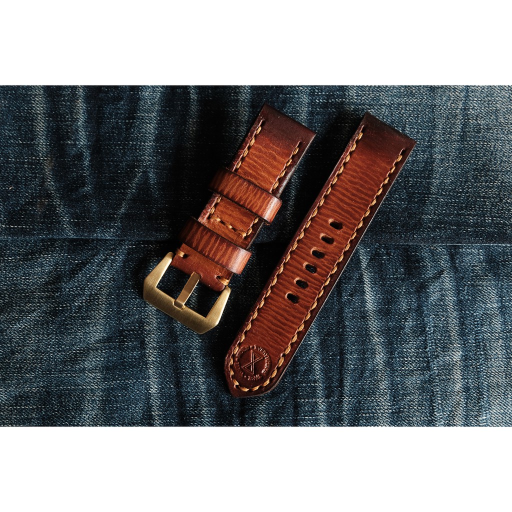 สายนาฬิกาหนังแท้ รุ่นฺ SB Vintage  พร้อมบัคเคิลทองเหลืองแท้