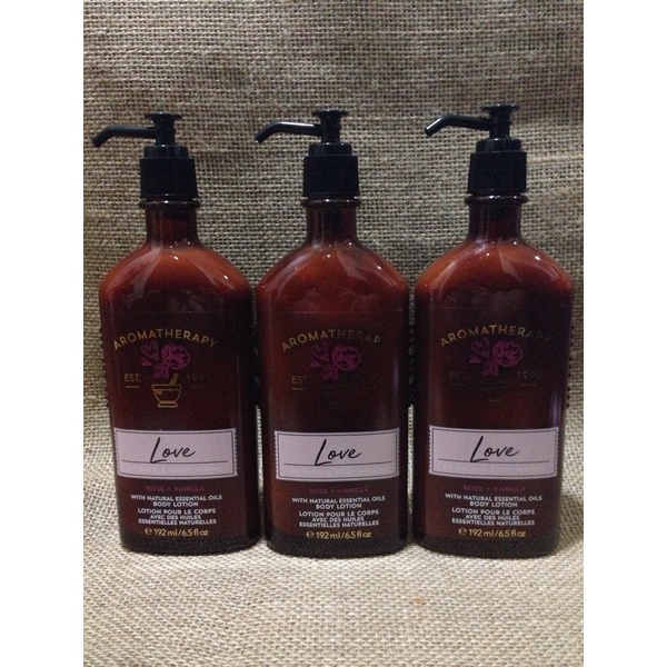 Bath &amp; Body works - Aromatherapy Lotion - "LOVE" Rose + Vanilla