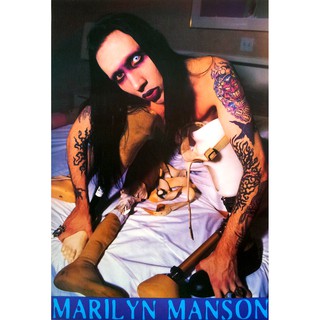 โปสเตอร์ รูปถ่าย นักดนตรี ร็อค มาริลีน แมนสัน Marilyn Manson POSTER 21”x31” Rock Alternative Heavy Singer Painter V4