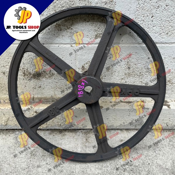 มู่เล่ย์ 1 ร่อง B รูเพลา 1 นิ้ว ขนาด 16 นิ้ว/ 18 นิ้ว อะไหล่ปั๊มน้ำ มู่เล่ย์ฉุดสายพาน อุปกรณ์เสริมปั๊มน้ำ - รูปที่ 3