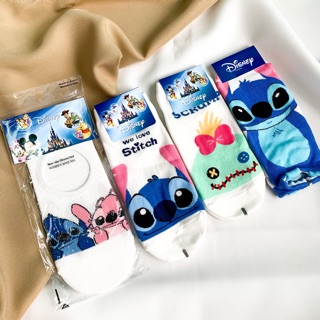 disney sock set 4 🥣 ถุงเท้าข้อสั้นนำเข้าจากเกาหลี ลายการ์ตูน stitch&amp;scramp ลิขสิทธิ์แท้100%