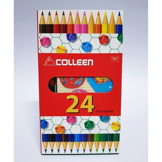 สีไม้ Colleen 24สี 12แท่ง (2หัว)  สีสวย ระบายเรียบเนียน