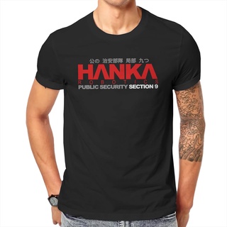 เสื้อยืดครอปเสื้อยืดคอกลม ผ้าฝ้ายแท้ พิมพ์ลายหุ่นยนต์ HANKA 9 Novelty Ghost in the Shell สําหรับผู้ชายS-5XL