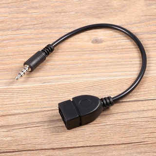 Electron000 อะแดปเตอร์แปลงสายเคเบิ้ลเสียง 3.5 มม. Male Aux Jack To Usb 2.0 Type A Female Otg