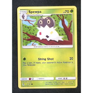 Spewpa Stage 1 7/131 โคฟูไร Pokemon Card (Normal) ภาษาอังกฤษ